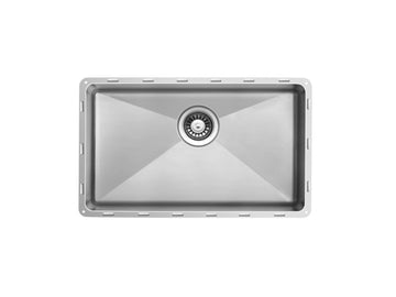 28 inch Flush Mount Single Bowl Stainless Steel Kitchen Sink - Kiev TZ RS660 - Sink Depot